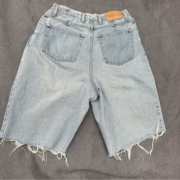 Vtg 90s Eddie Bauer long jean shorts denim 30” high waist - Picture 4 of 6
